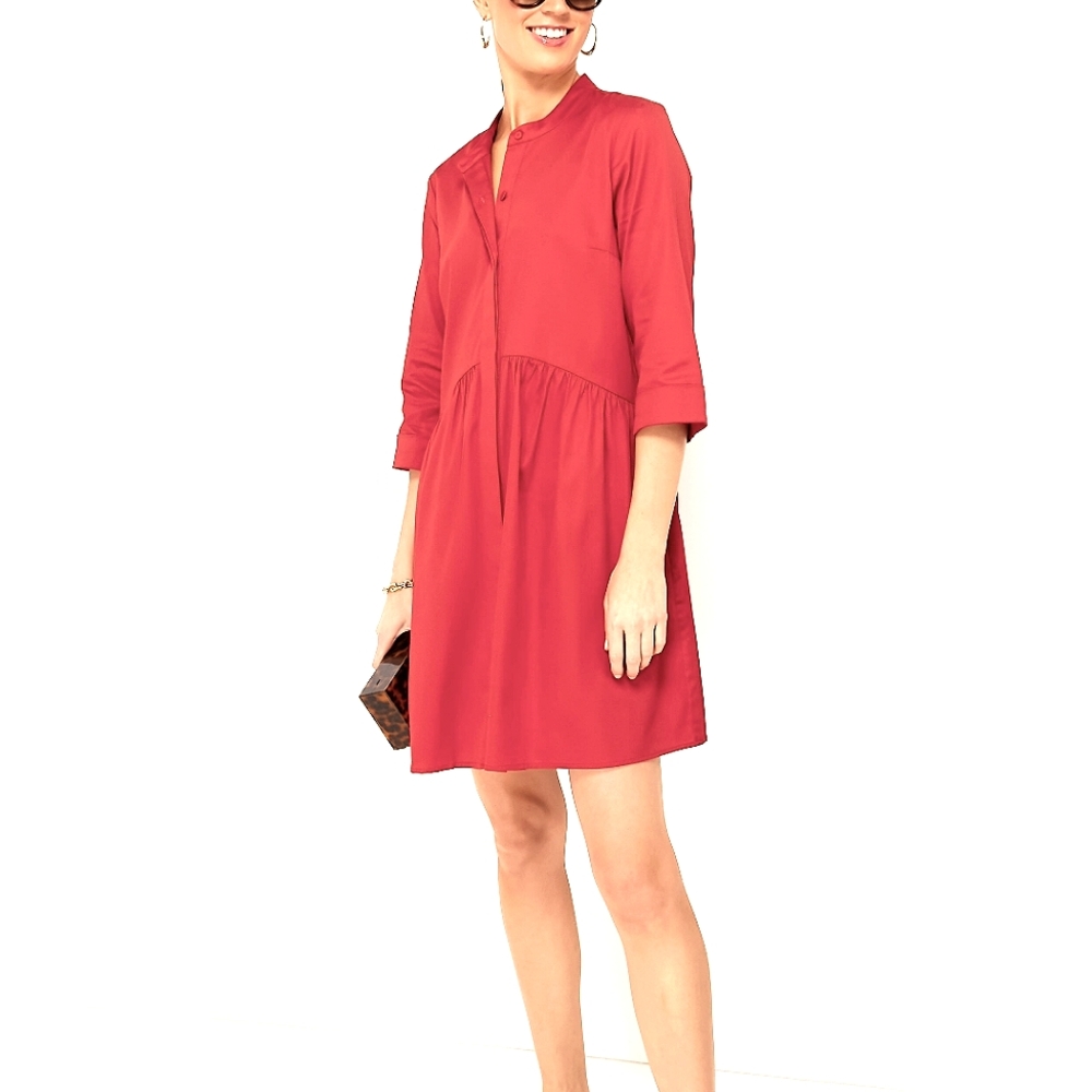 Tuckernuck Royal Poplin Shirt Dress in Poppy Pink